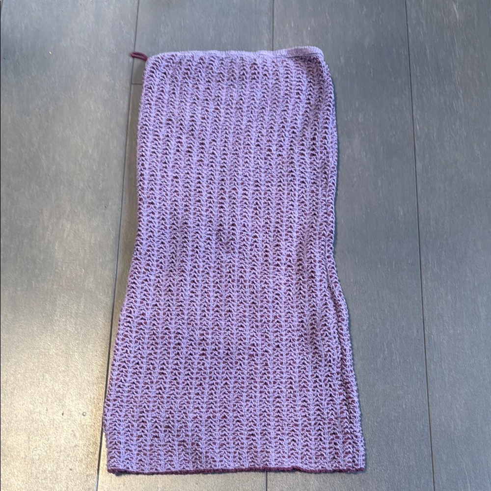 Purple crotchet cover up mini dress